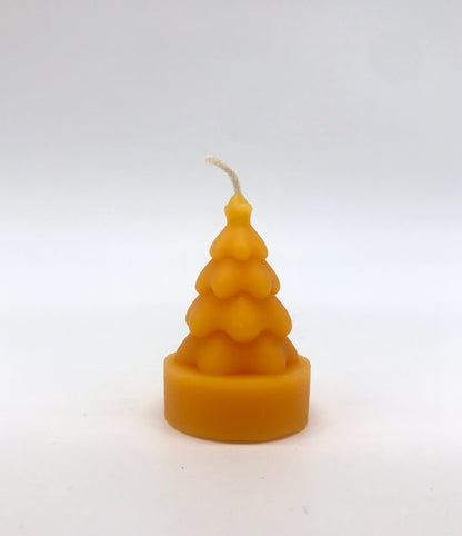 Deko-Kerze aus Bienenwachs I Tanne 3er Set